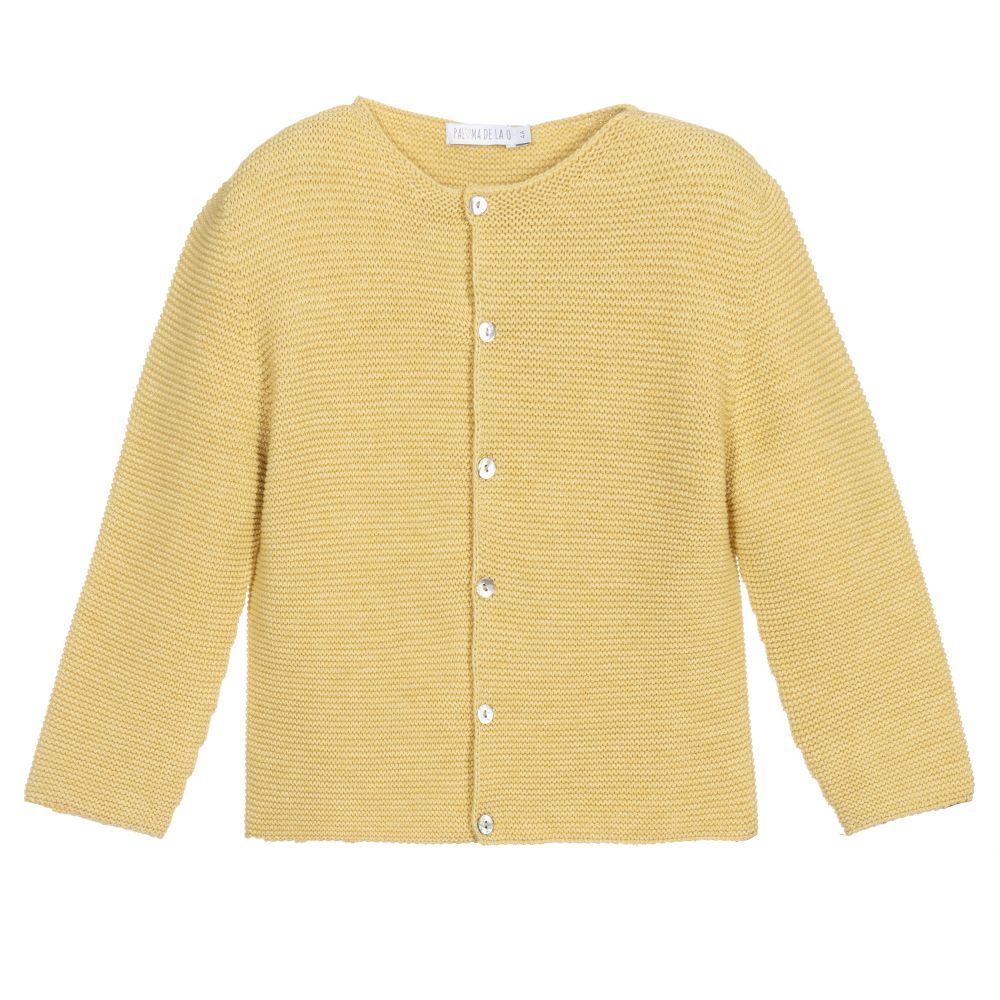 Paloma de la O - Cardigan jaune en maille | Childrensalon