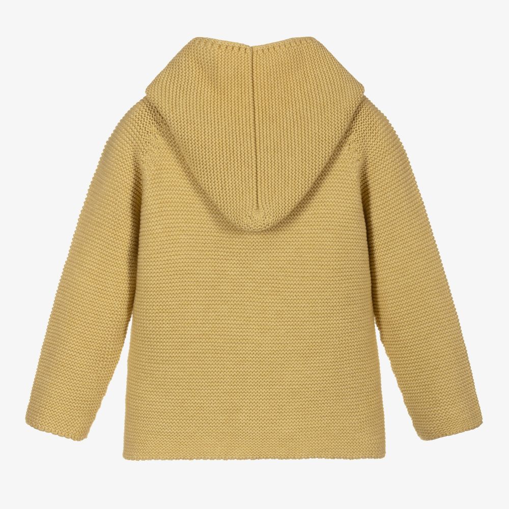 Paloma de la O-Yellow Knitted Hooded Jacket | Childrensalon Outlet