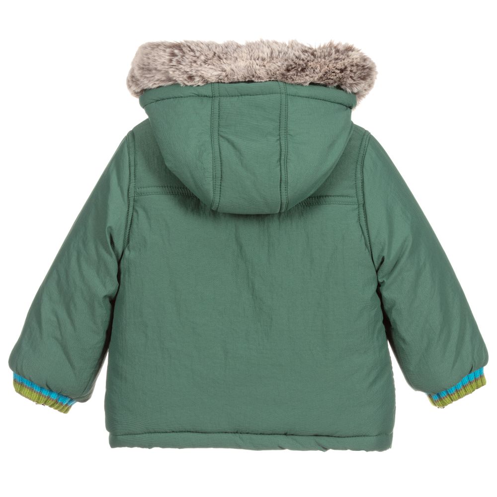 Pan Con Chocolate-Baby Boys Green Padded Jacket | Childrensalon Outlet