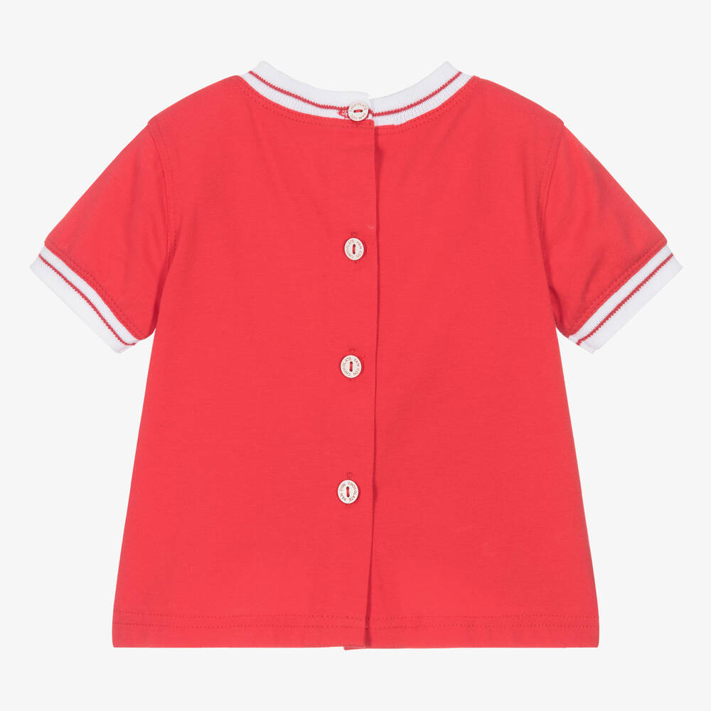 Pan Con Chocolate-Baby Boys Red Cotton T-Shirt | Childrensalon Outlet