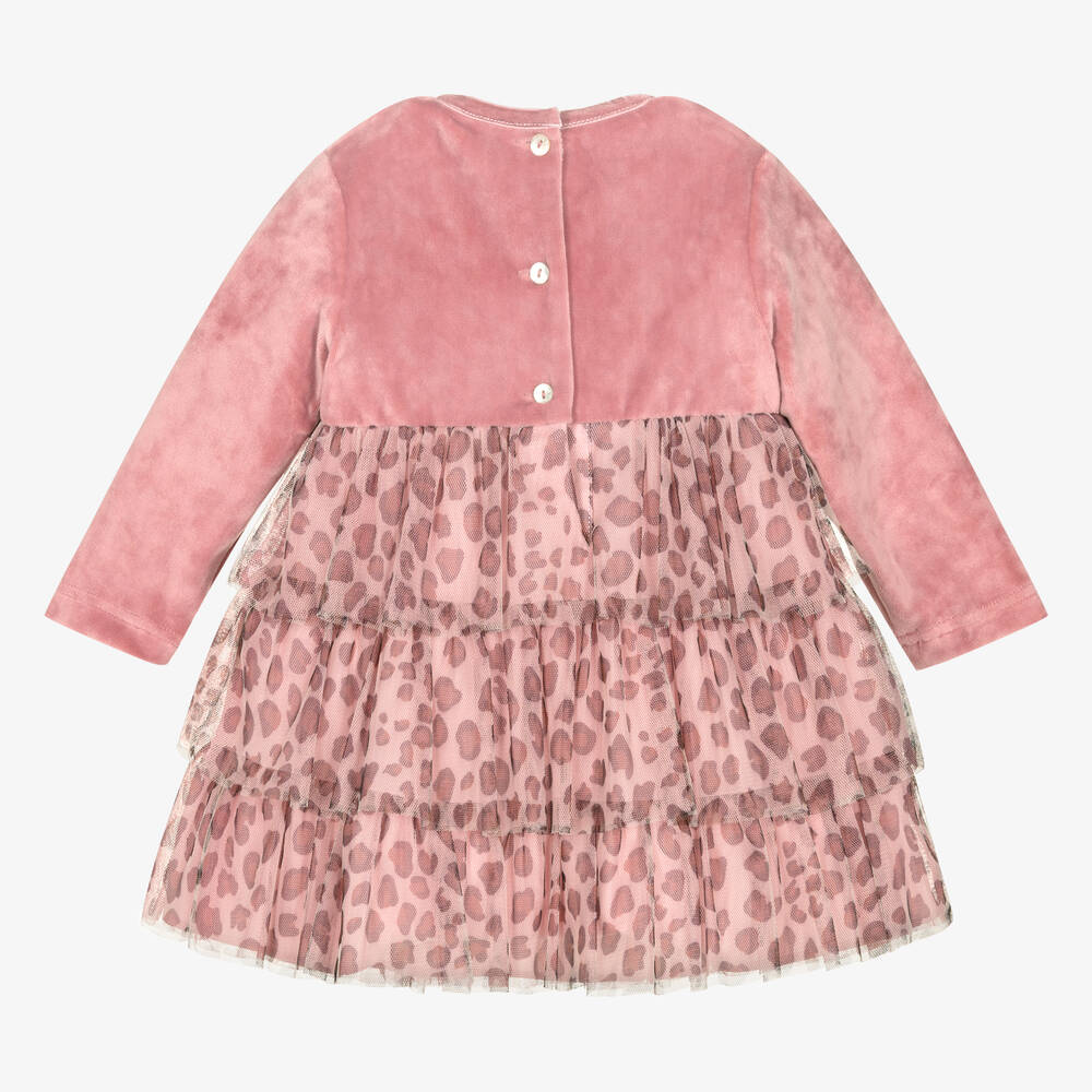 Pan Con Chocolate-Baby Girls Pink Velour & Tulle Dress | Childrensalon Outlet