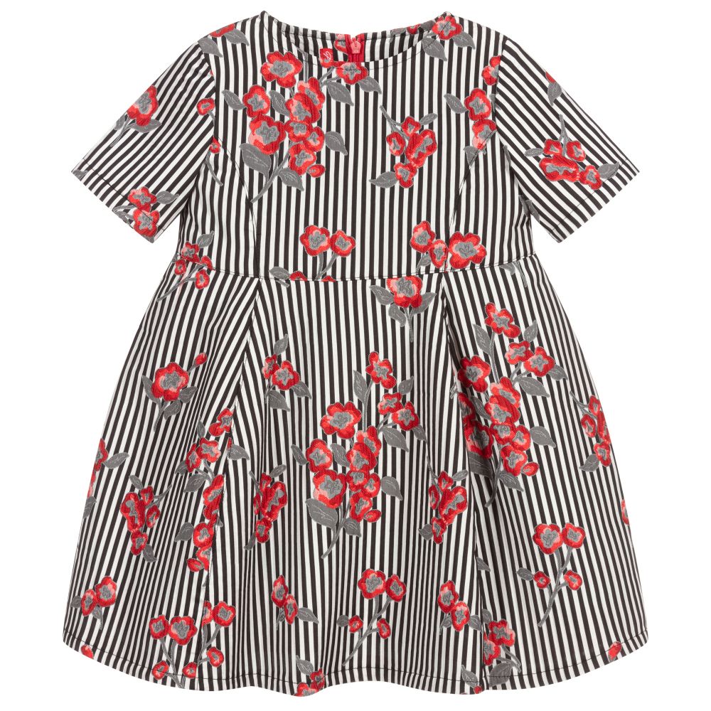 Pan Con Chocolate-Black & White Striped Dress | Childrensalon Outlet