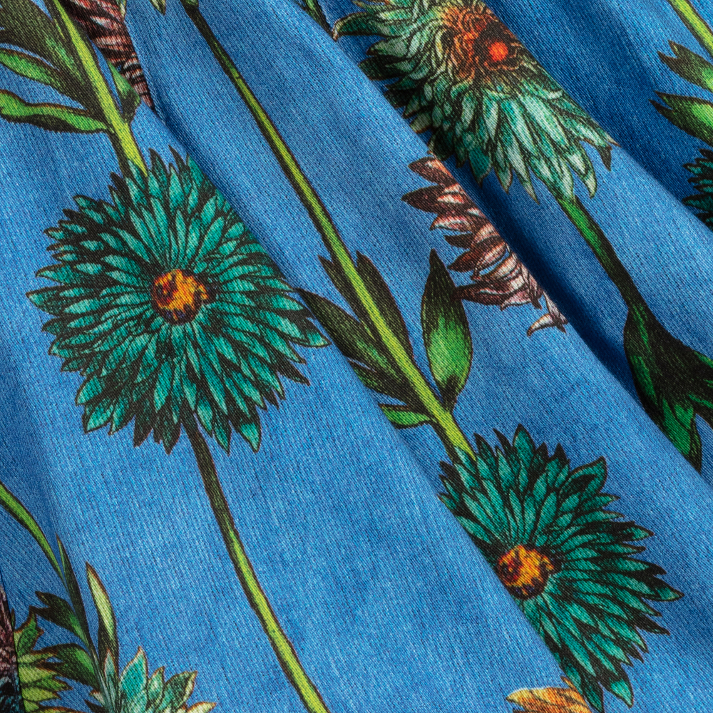 Pan Con Chocolate-Blue Flower Cotton Shirt Dress | Childrensalon Outlet