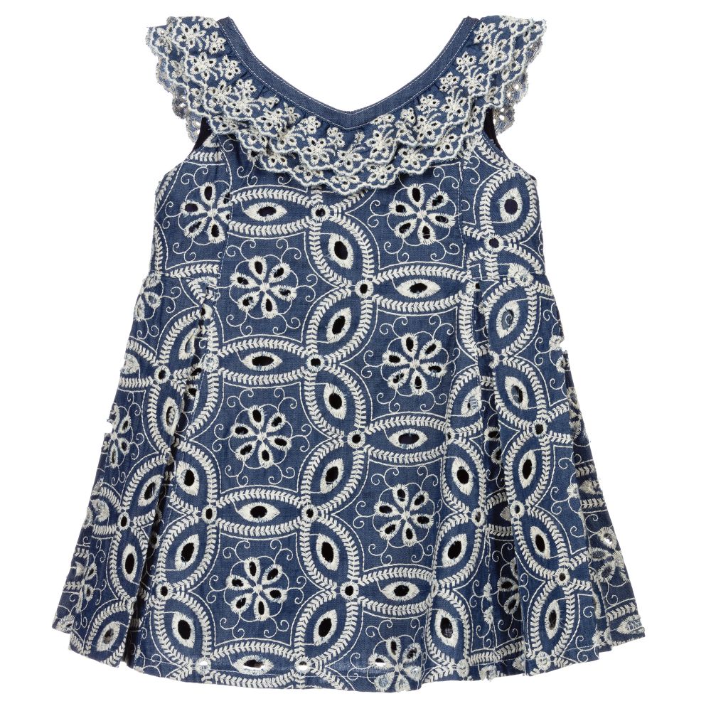 Pan Con Chocolate - Blue Lace Dress | Childrensalon