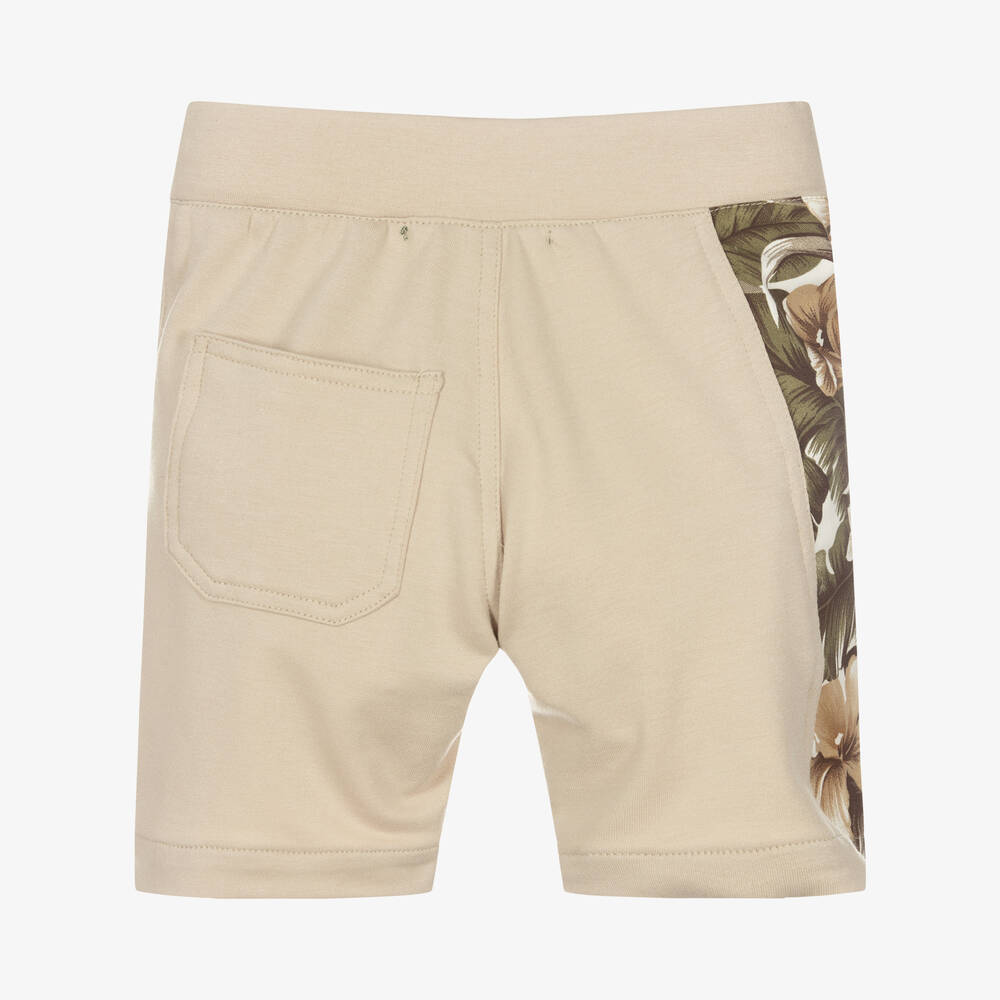 بان كون شوكولا-شورت قطن جيرسي لون بيج للأولاد | Childrensalon Outlet