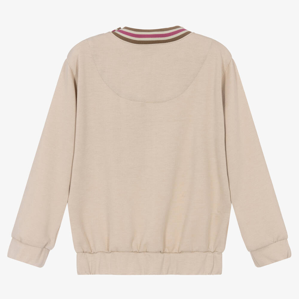 Pan Con Chocolate-Boys Beige Jersey Sweatshirt | Childrensalon Outlet