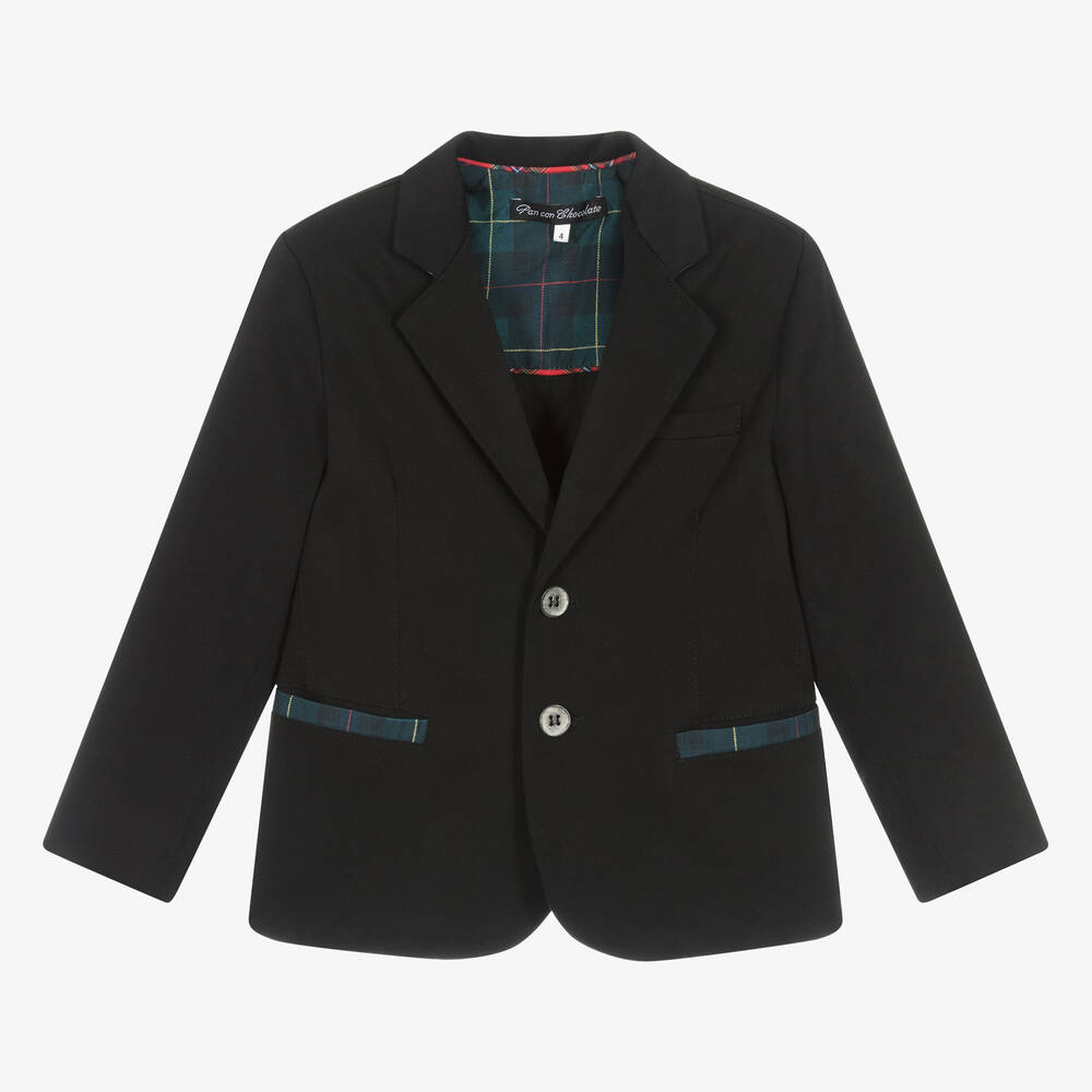 Pan Con Chocolate - Boys Black Cotton Blazer | Childrensalon