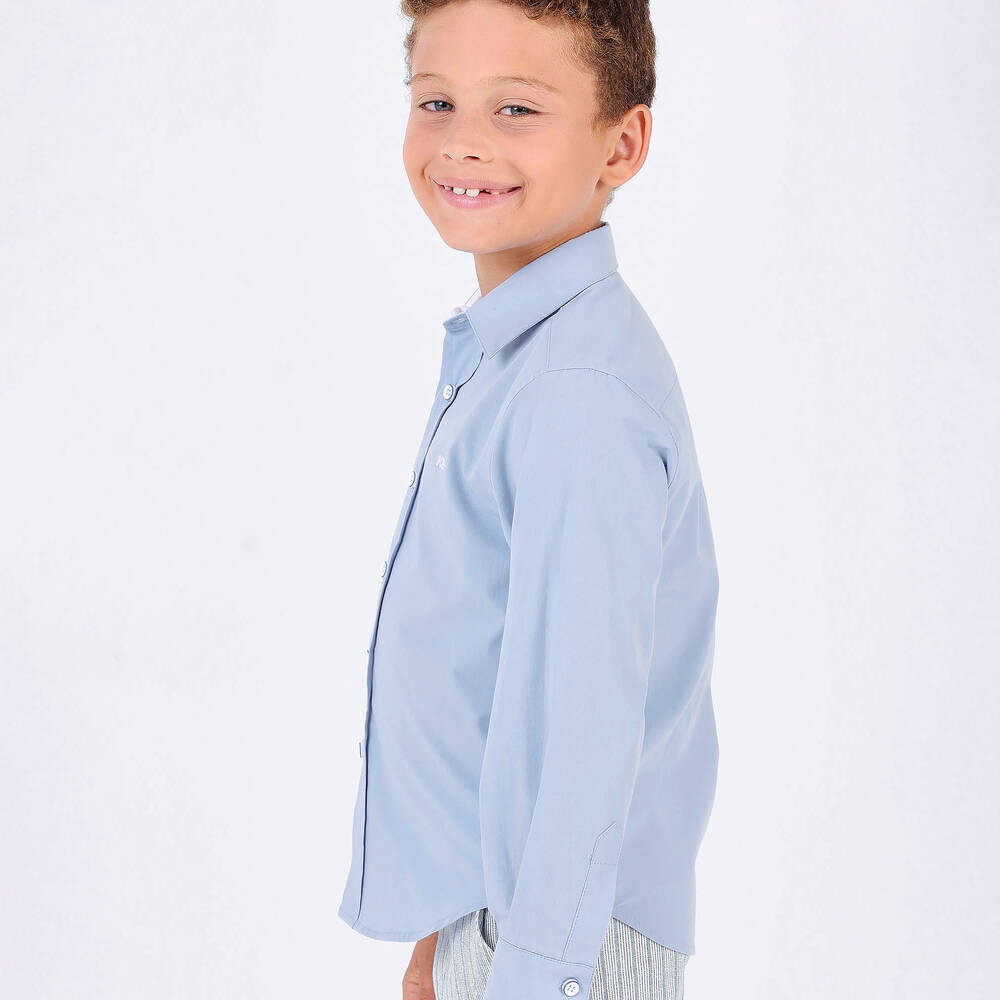 Pan Con Chocolate-Голубая хлопковая рубашка | Childrensalon Outlet