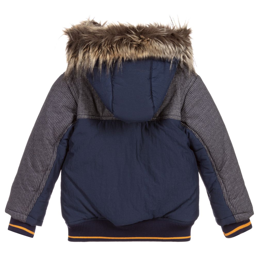 بان كون شوكولا-Boys Blue Hooded Jacket | Childrensalon Outlet