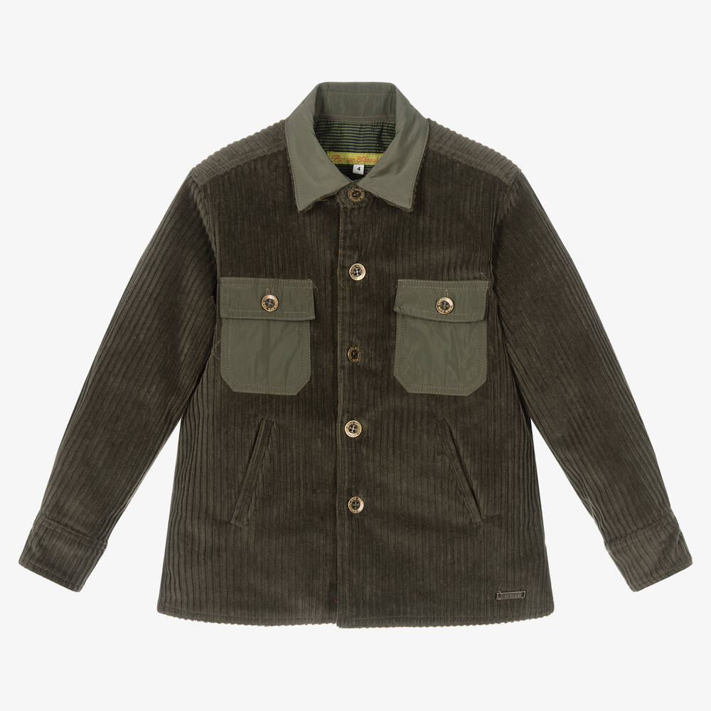 Pan Con Chocolate - Зеленая вельветовая рубашка-куртка для мальчиков | Childrensalon