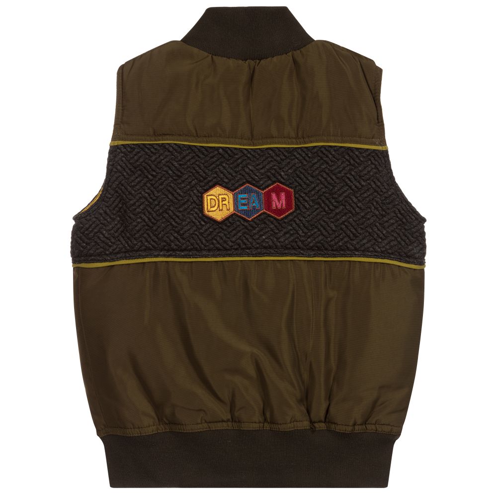 Pan Con Chocolate-Boys Green Padded Gilet | Childrensalon Outlet
