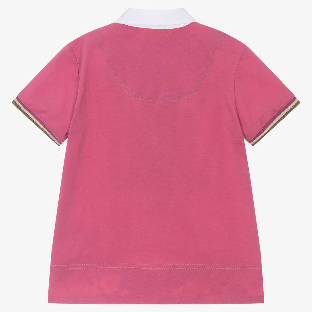 Pan Con Chocolate-Розовая рубашка поло из хлопка | Childrensalon Outlet