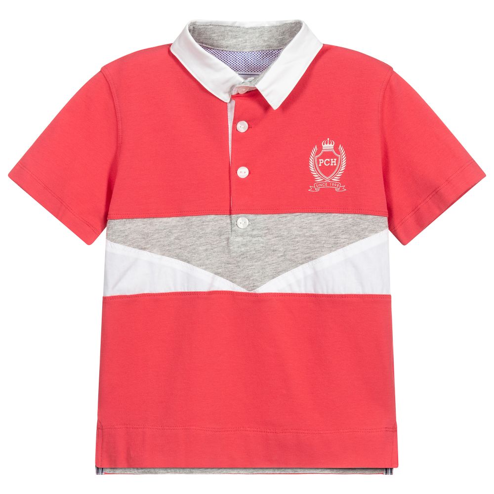 Pan Con Chocolate - Boys Red Cotton Polo Shirt | Childrensalon