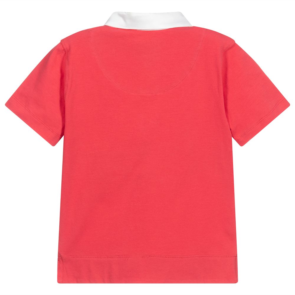 Pan Con Chocolate-Boys Red Cotton Polo Shirt | Childrensalon Outlet