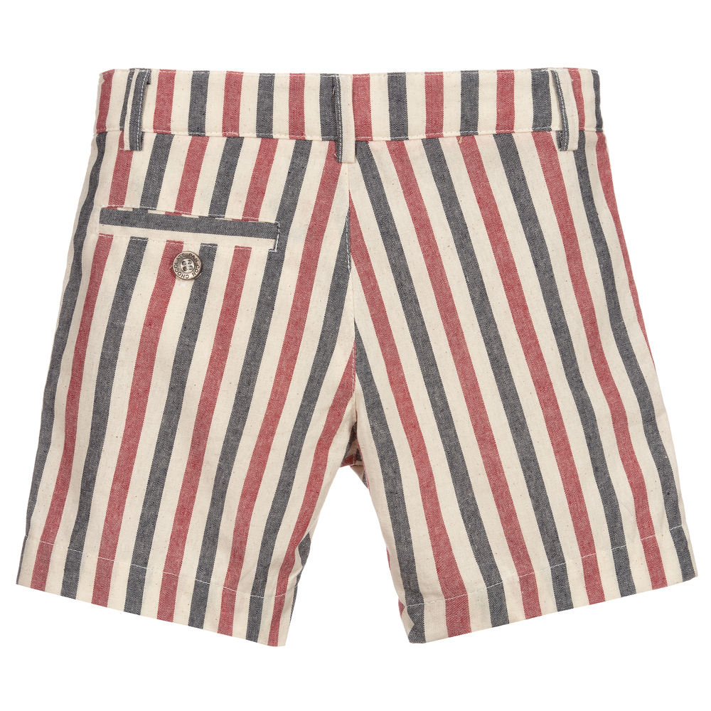 Pan Con Chocolate-Boys Striped Cotton Shorts | Childrensalon Outlet