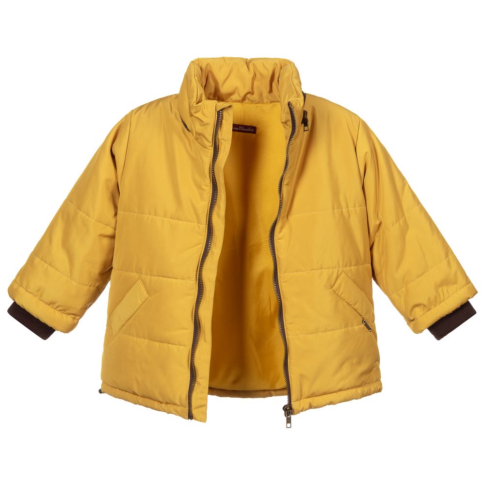 Pan Con Chocolate-Boys Yellow Hooded Jacket | Childrensalon Outlet