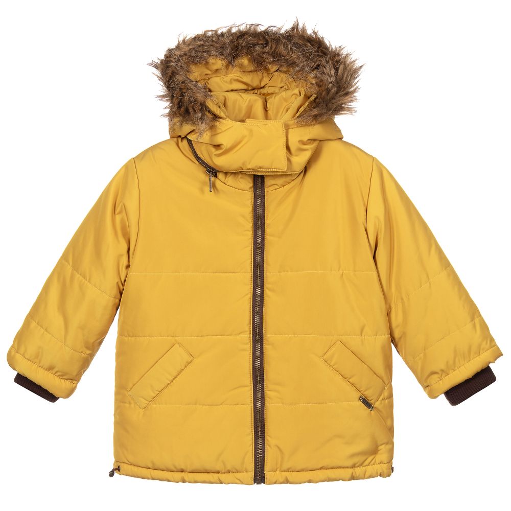 Pan Con Chocolate - Boys Yellow Hooded Jacket | Childrensalon