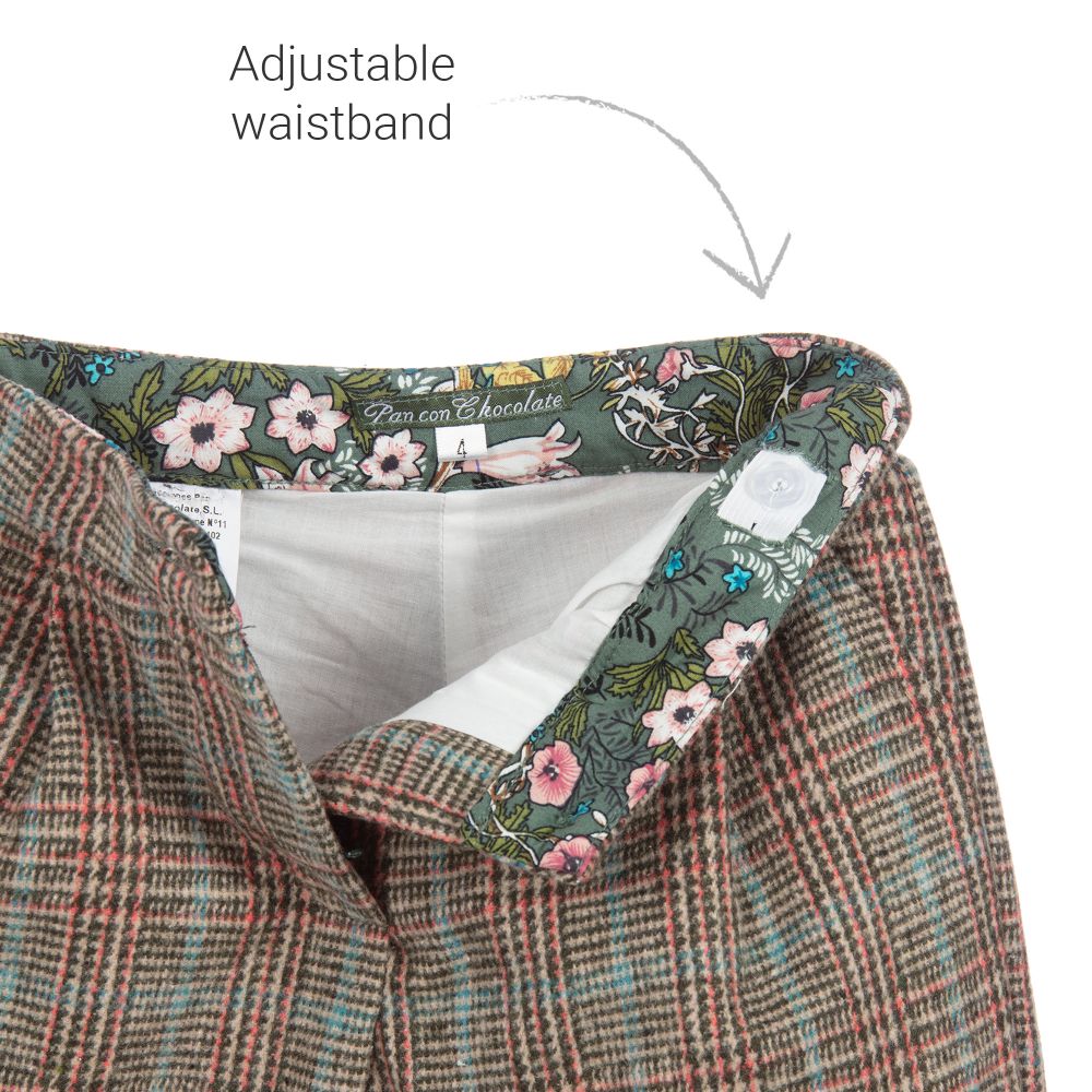 بان كون شوكولا-بنطلون كاروهات لون أخضر وبنّي | Childrensalon Outlet