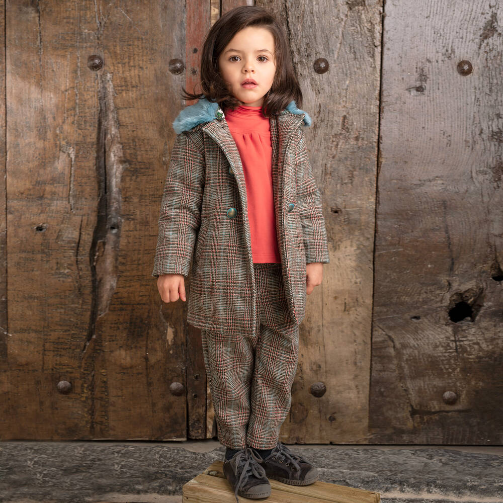 بان كون شوكولا-بنطلون كاروهات لون أخضر وبنّي | Childrensalon Outlet