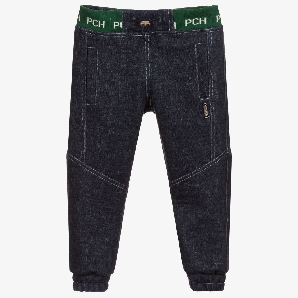 Pan Con Chocolate Dark Blue Denim Joggers Childrensalon Outlet