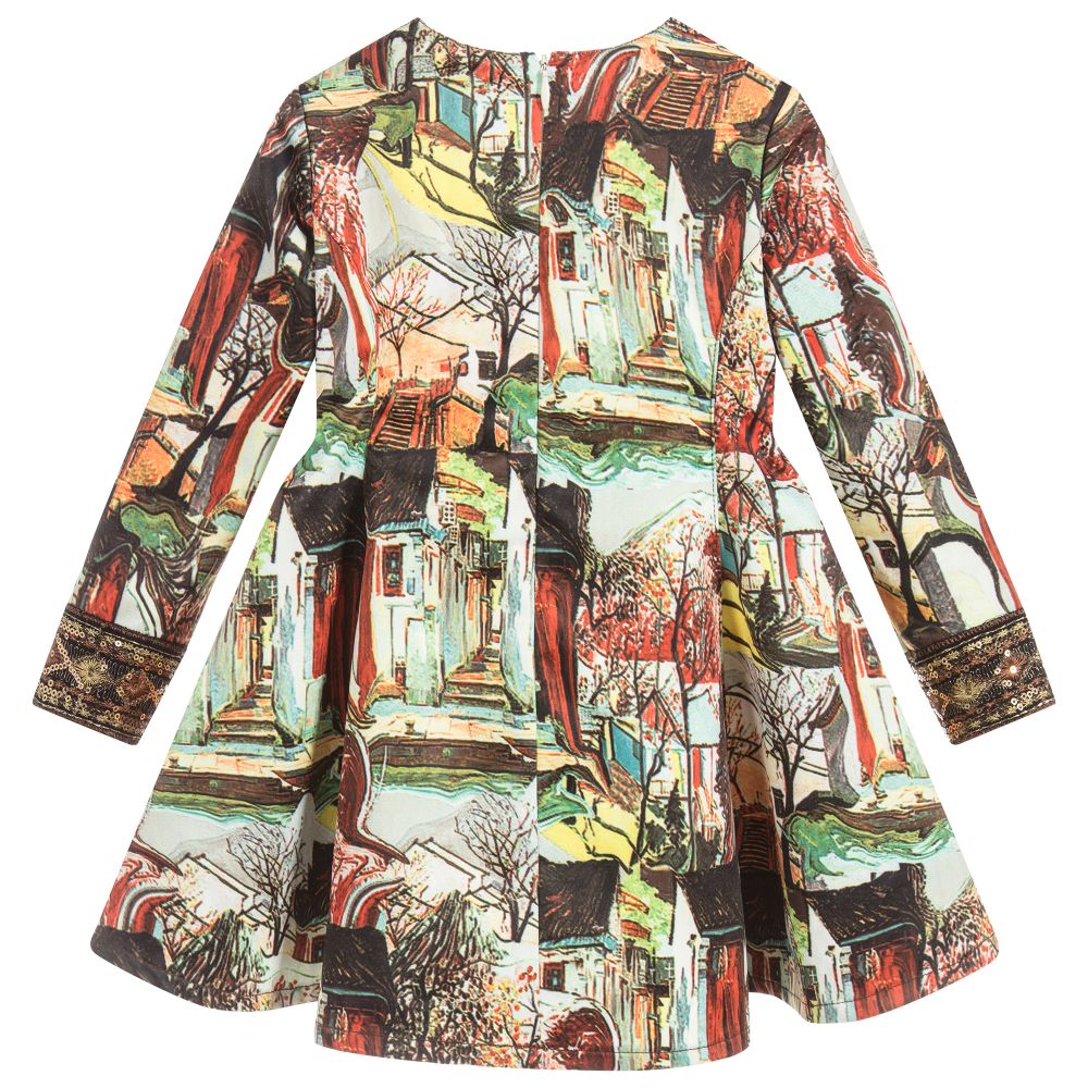 Pan Con Chocolate-Girls Autumn Print Dress | Childrensalon Outlet
