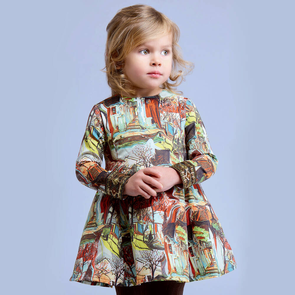 Pan Con Chocolate-Girls Autumn Print Dress | Childrensalon Outlet