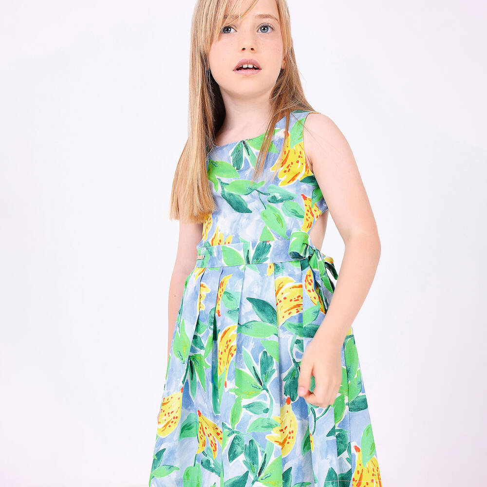 Pan Con Chocolate-Girls Banana Print Cotton Dress | Childrensalon Outlet