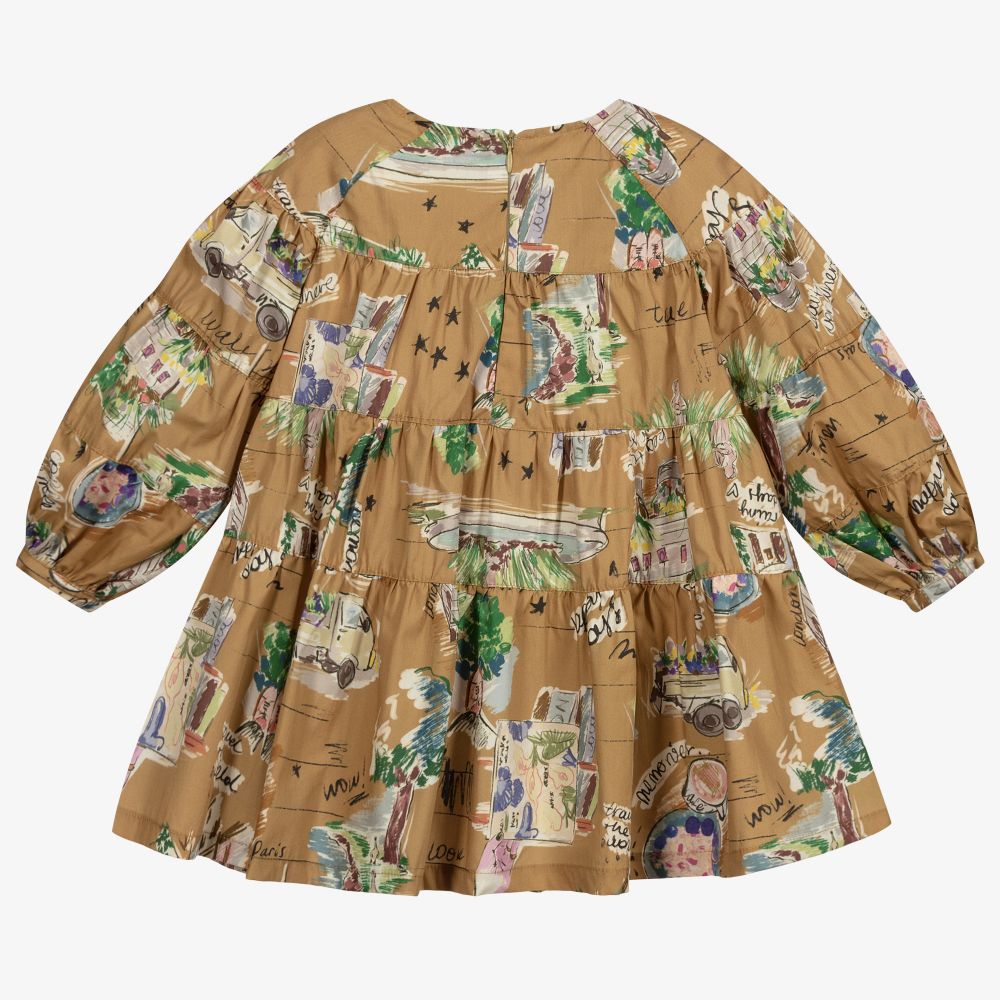 بان كون شوكولا-فستان قطن لون بيج | Childrensalon Outlet