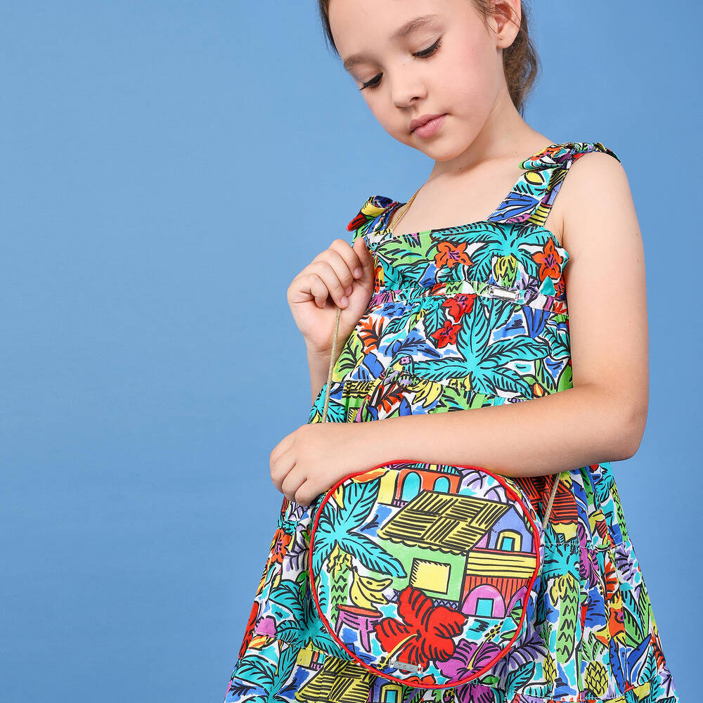 Pan Con Chocolate-حقيبة قطن بوبلين لون أزرق للبنات (17 سم) | Childrensalon Outlet
