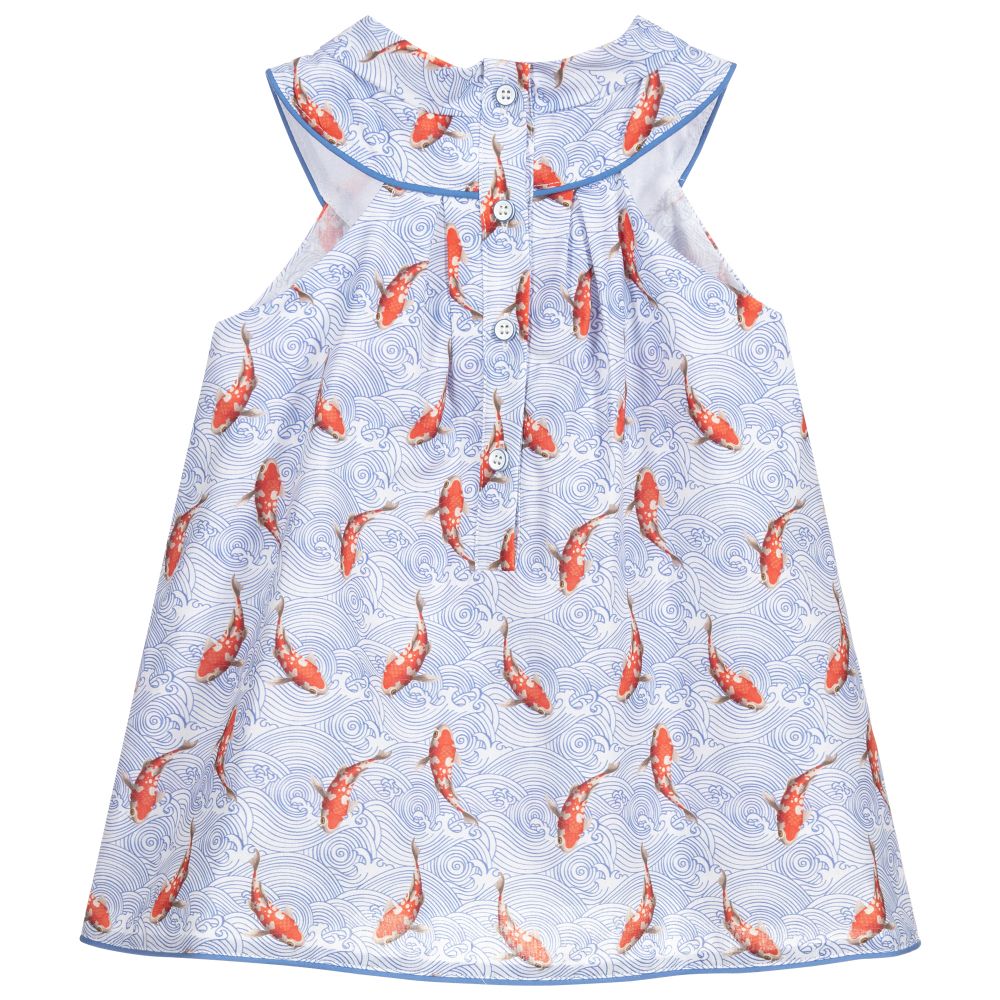 Pan Con Chocolate-Girls Blue Cotton Blouse | Childrensalon Outlet