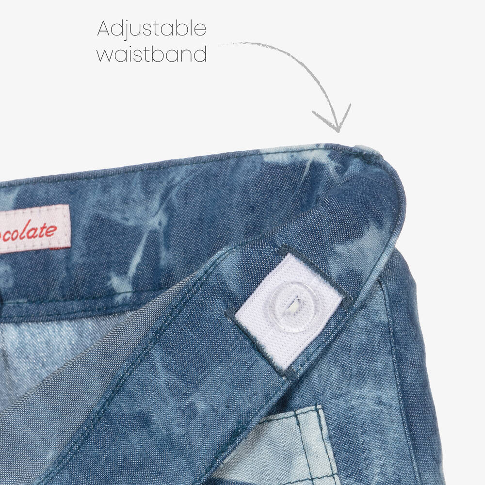 Pan Con Chocolate-Girls Blue Cotton Tie-Dye Trousers | Childrensalon Outlet
