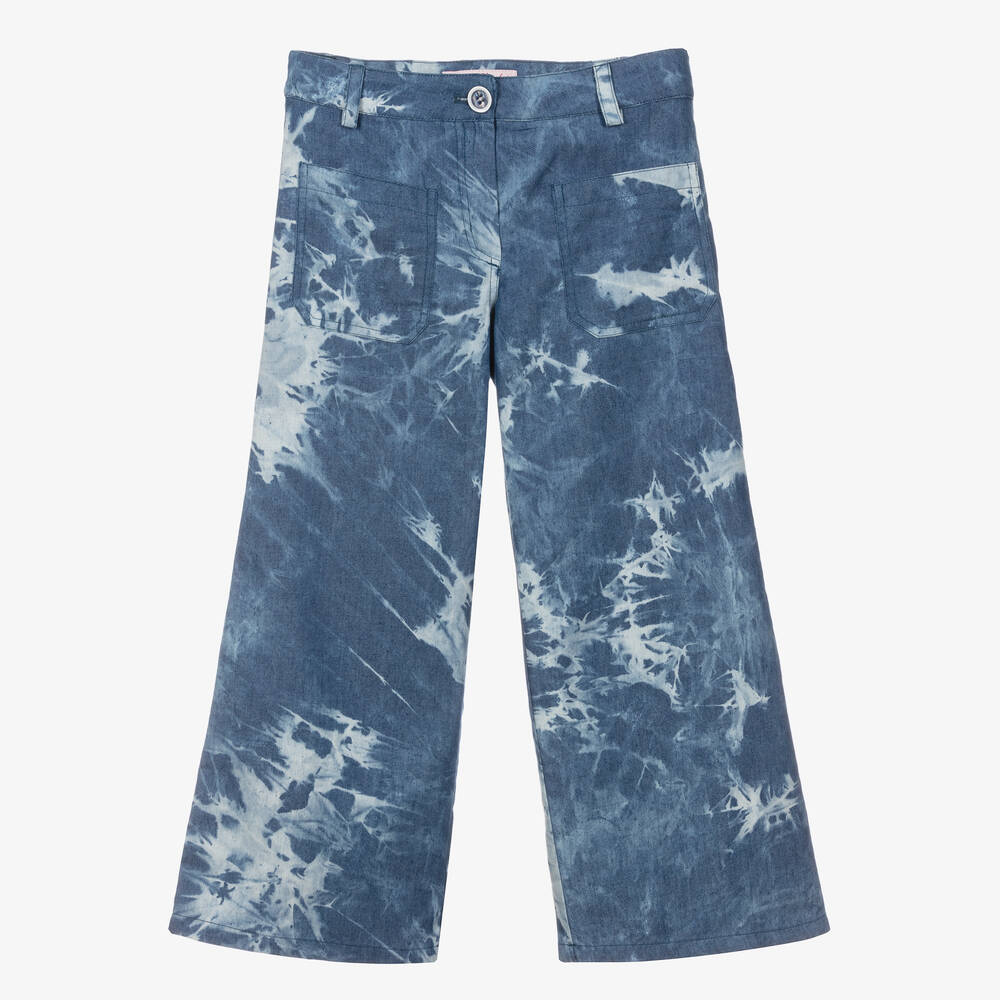 Pan Con Chocolate - Pantalon bleu en coton tie & dye | Childrensalon