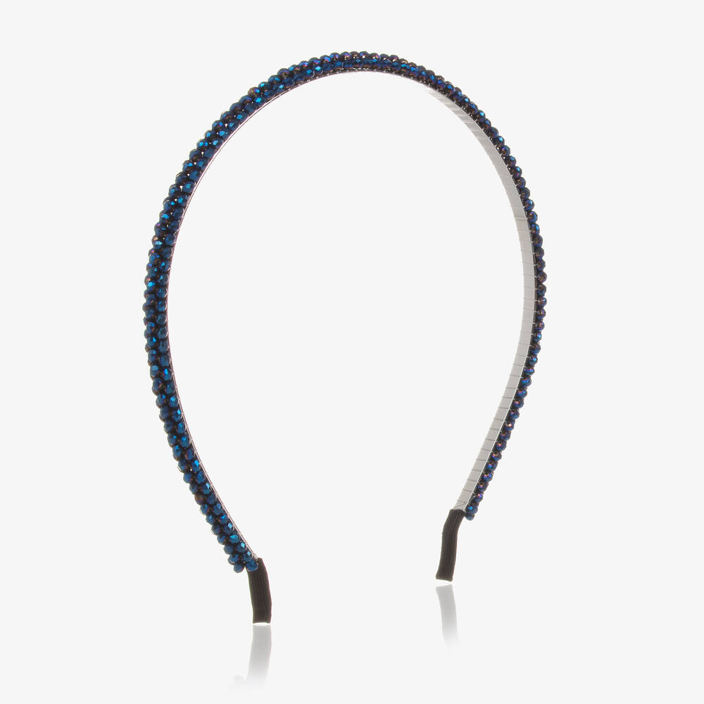 Pan Con Chocolate - Girls Blue Crystal Bead Hairband | Childrensalon