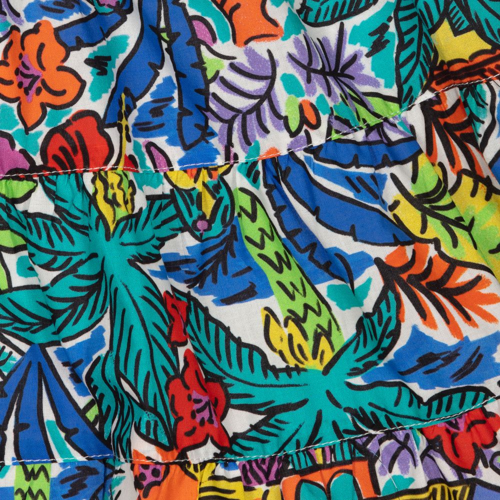 Pan Con Chocolate-Голубое хлопковое платье в цветочек для девочек | Childrensalon Outlet