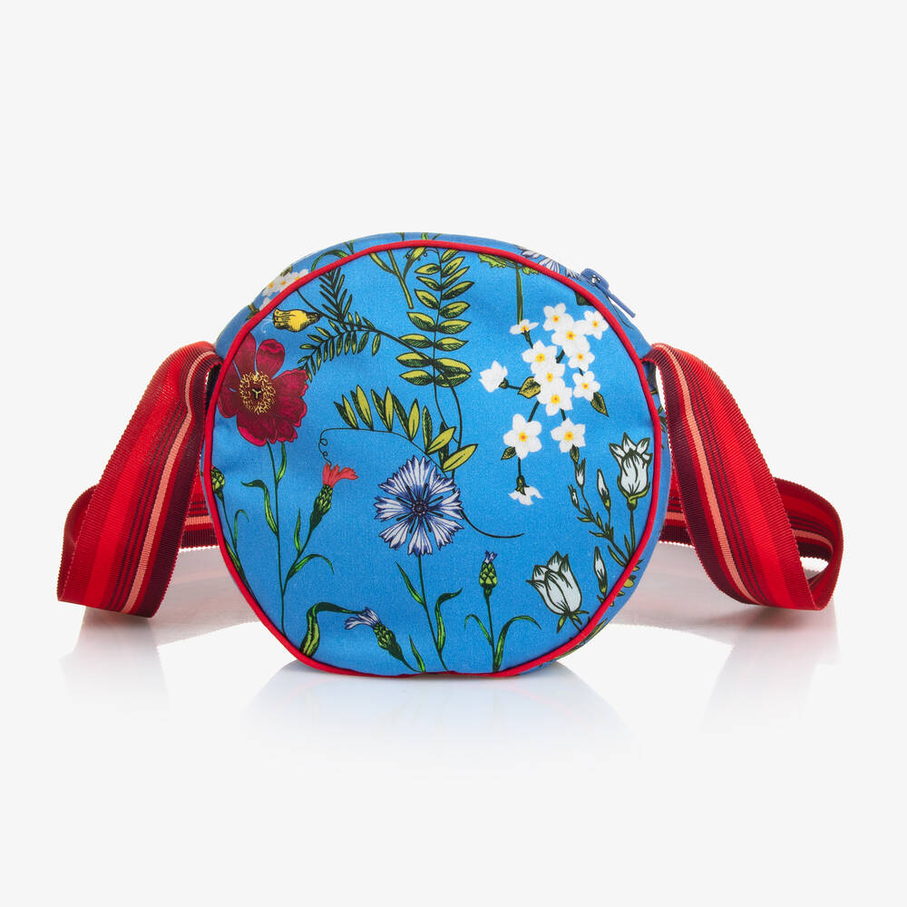 Pan Con Chocolate-Girls Blue Floral Crossbody Bag (17cm) | Childrensalon Outlet
