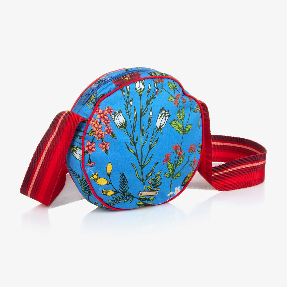 Pan Con Chocolate-Girls Blue Floral Crossbody Bag (17cm) | Childrensalon Outlet