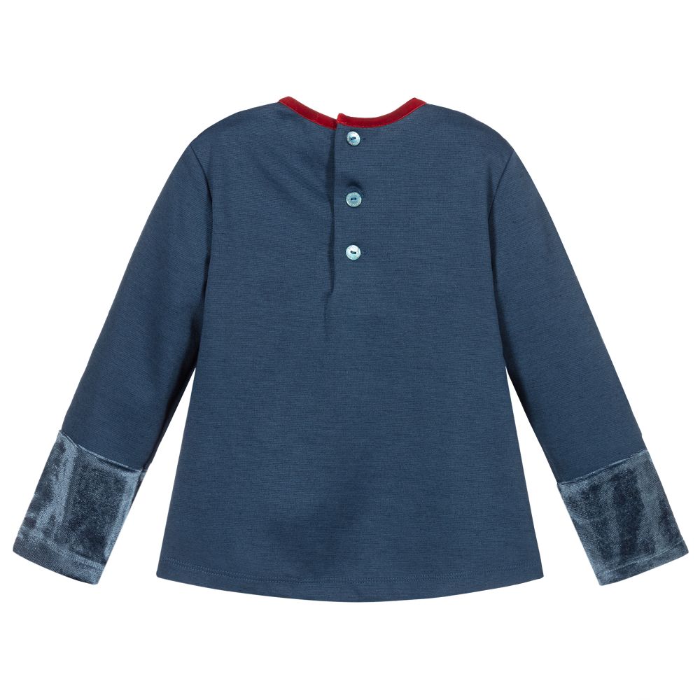بان كون شوكولا-Girls Blue Jersey Top | Childrensalon Outlet