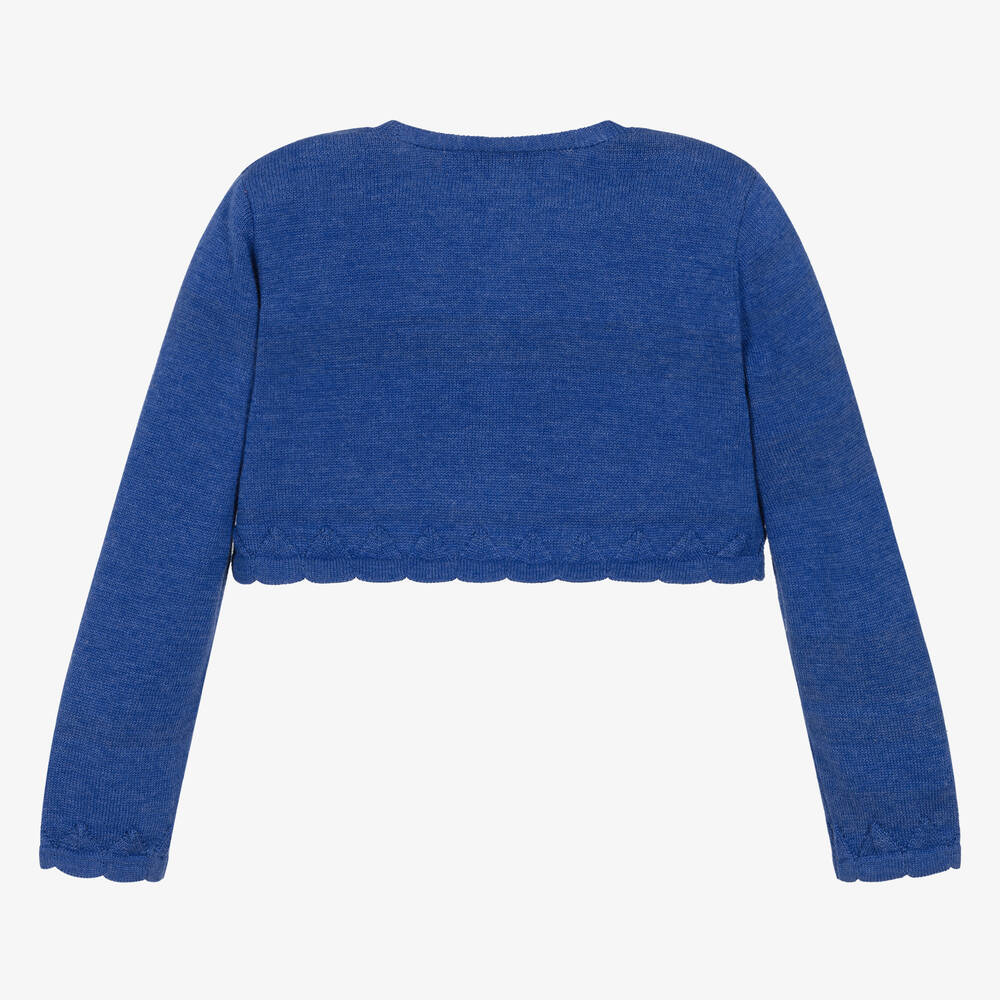 Pan Con Chocolate Girls Blue Knitted Bolero Cardigan