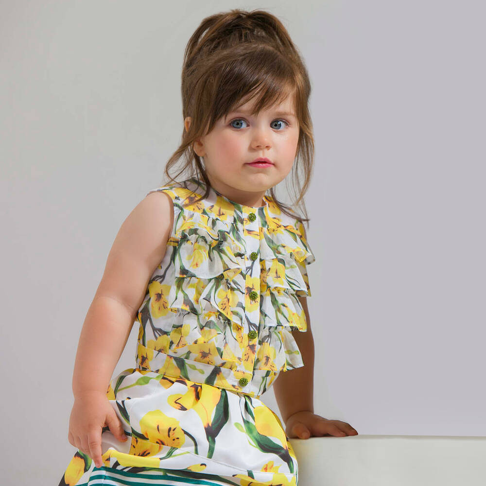 Pan Con Chocolate-Girls Floral Print Blouse | Childrensalon Outlet