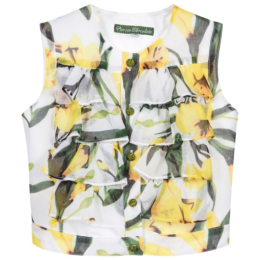 Pan Con Chocolate-Girls Floral Print Blouse | Childrensalon Outlet