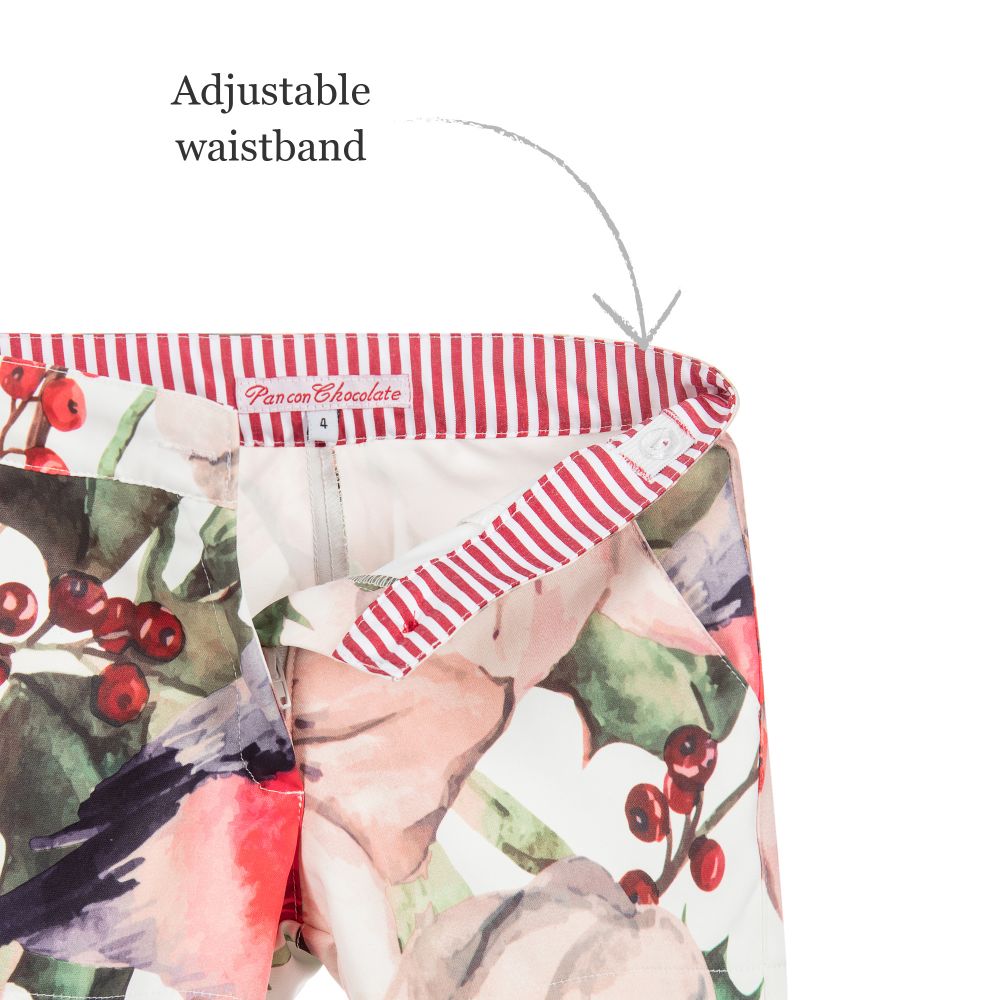 Pan Con Chocolate-شورت بطبعة ورود للفتيات | Childrensalon Outlet