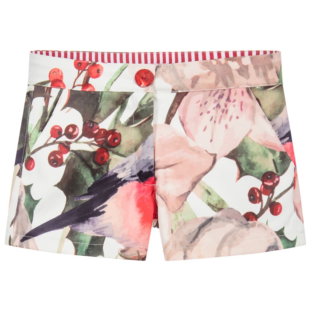 Pan Con Chocolate - Girls Floral Print Shorts | Childrensalon