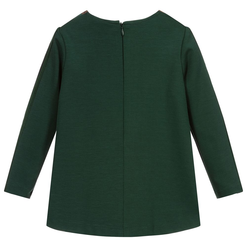 Pan Con Chocolate-Girls Green & Beige Top | Childrensalon Outlet