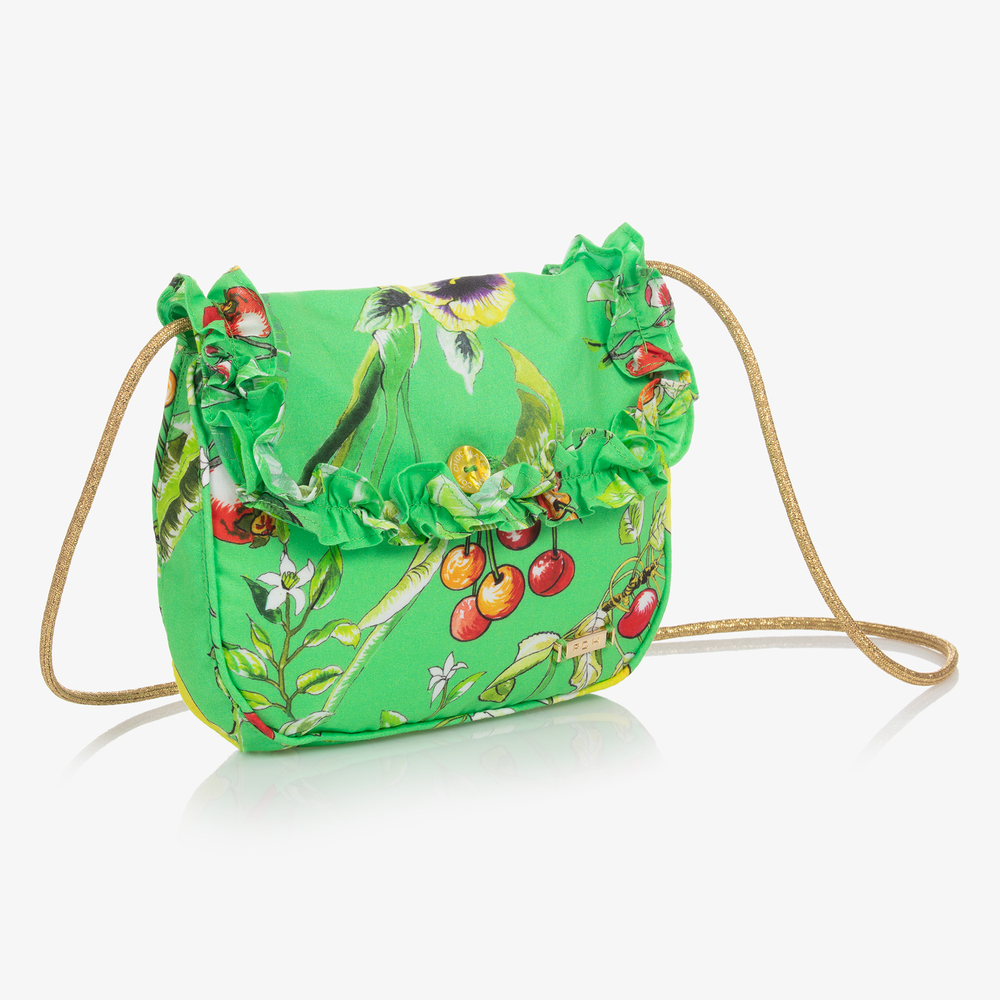 Pan Con Chocolate-Girls Green Cotton Bag (18cm) | Childrensalon Outlet