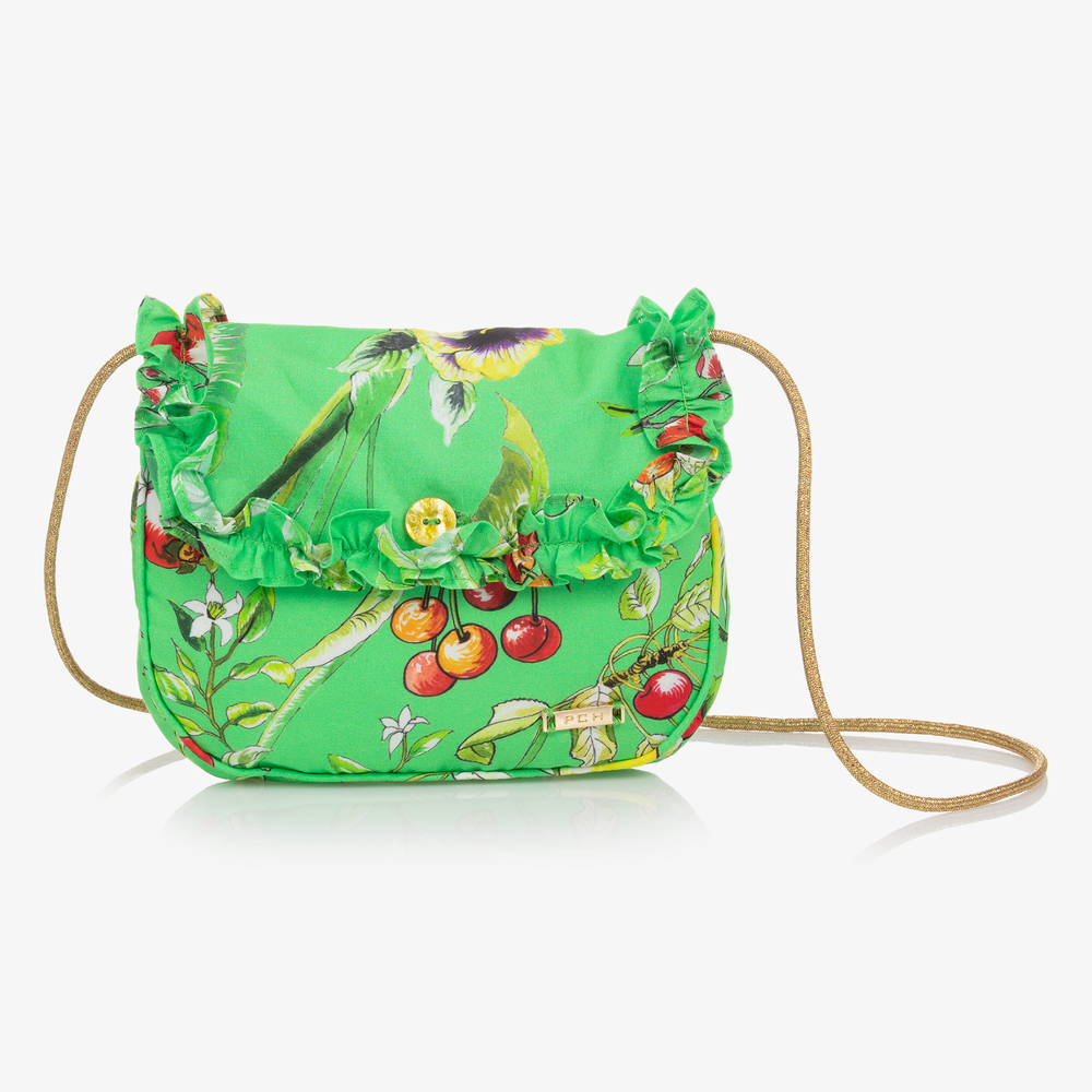 Pan Con Chocolate - Girls Green Cotton Bag (18cm) | Childrensalon