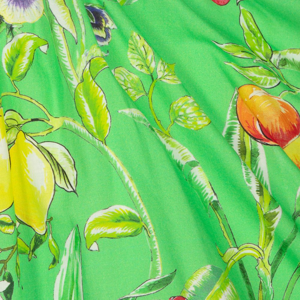 Pan Con Chocolate-Girls Green Fruit Cotton Dress | Childrensalon Outlet