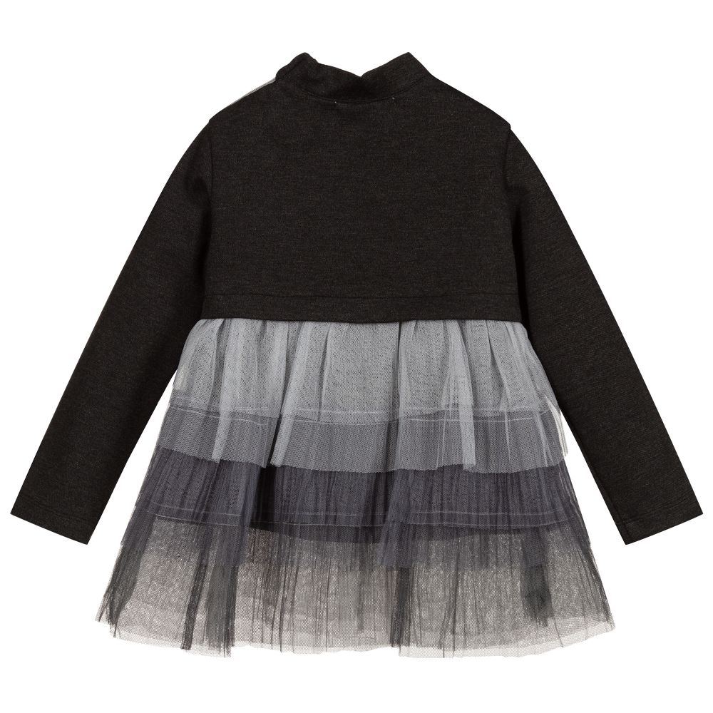 بان كون شوكولا-Girls Grey Tiered Top | Childrensalon Outlet
