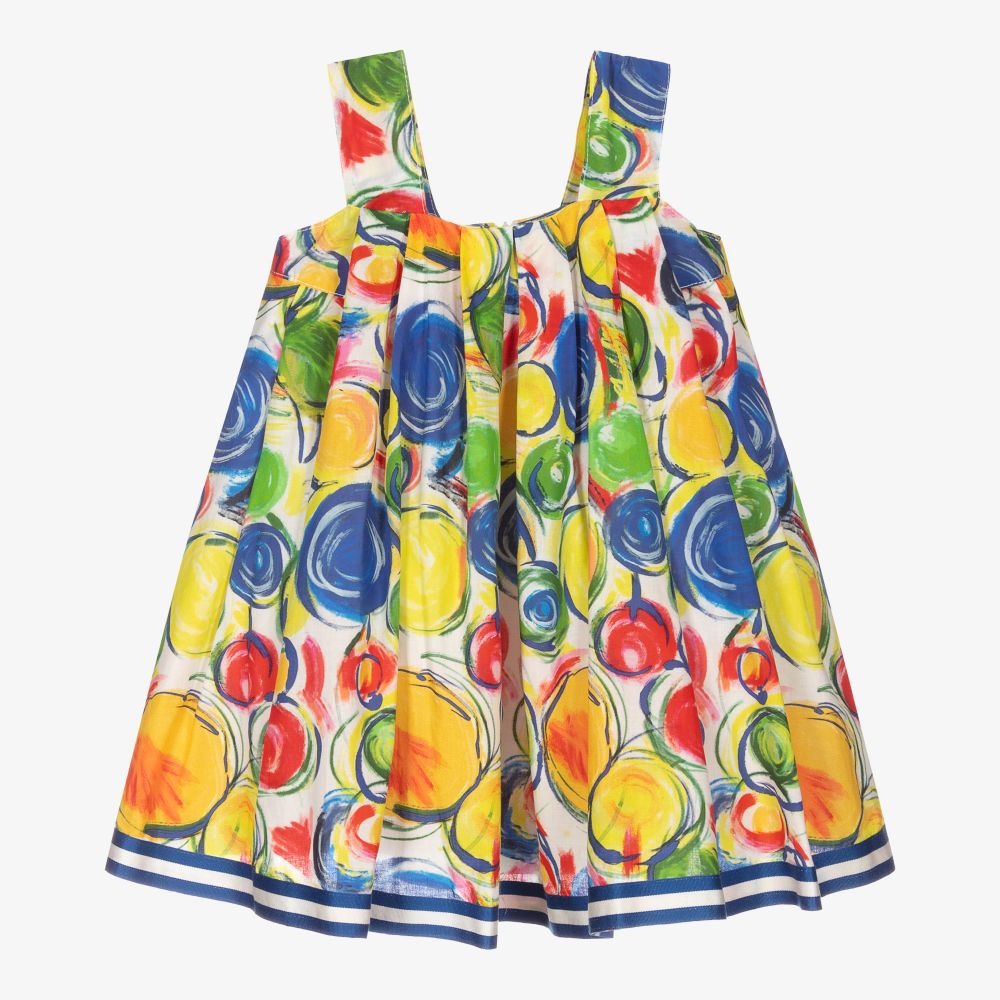 Pan Con Chocolate - فستان قطن بطبعة ملونة | Childrensalon