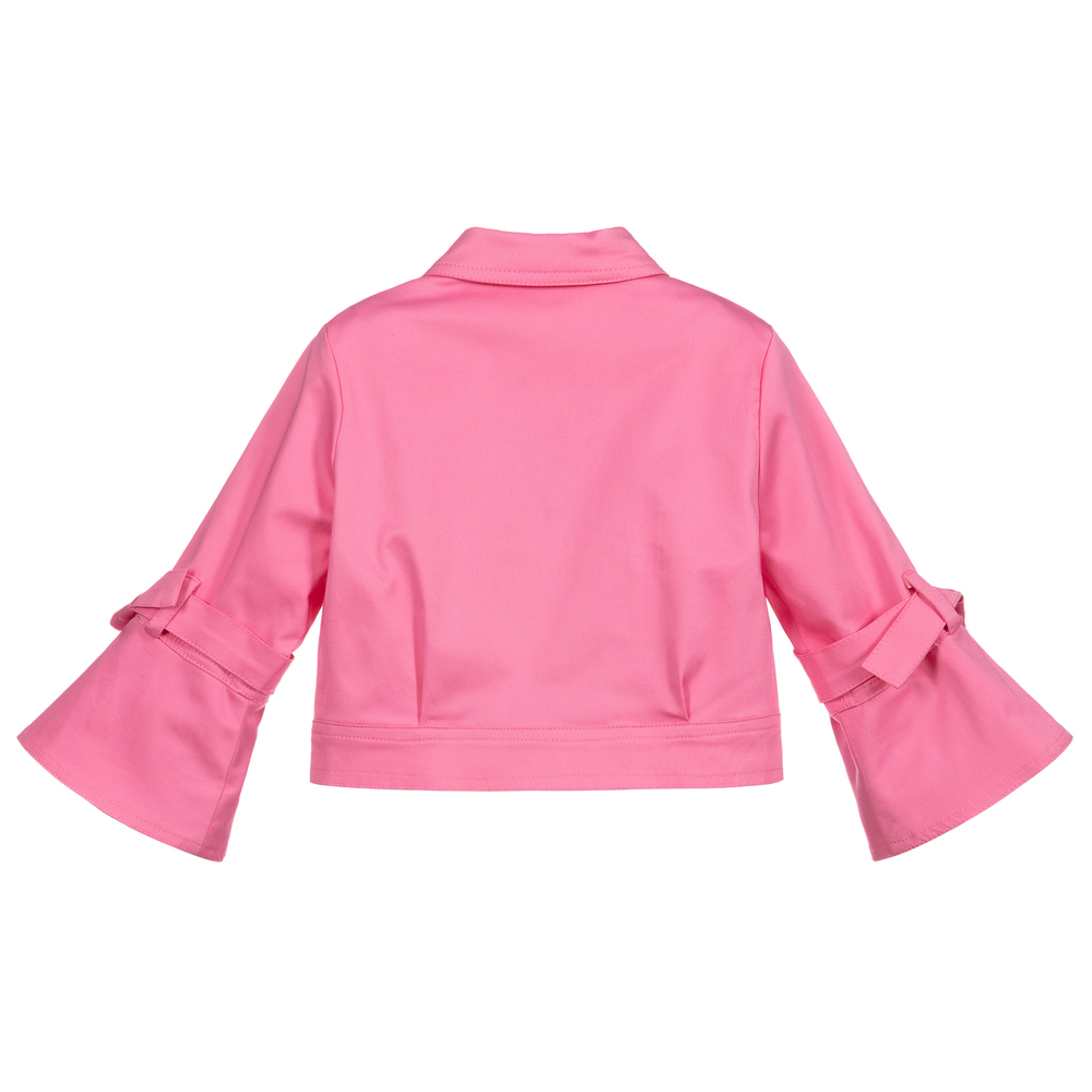 Pan Con Chocolate-جاكيت قطن جيرسي لون زهري للبنات | Childrensalon Outlet