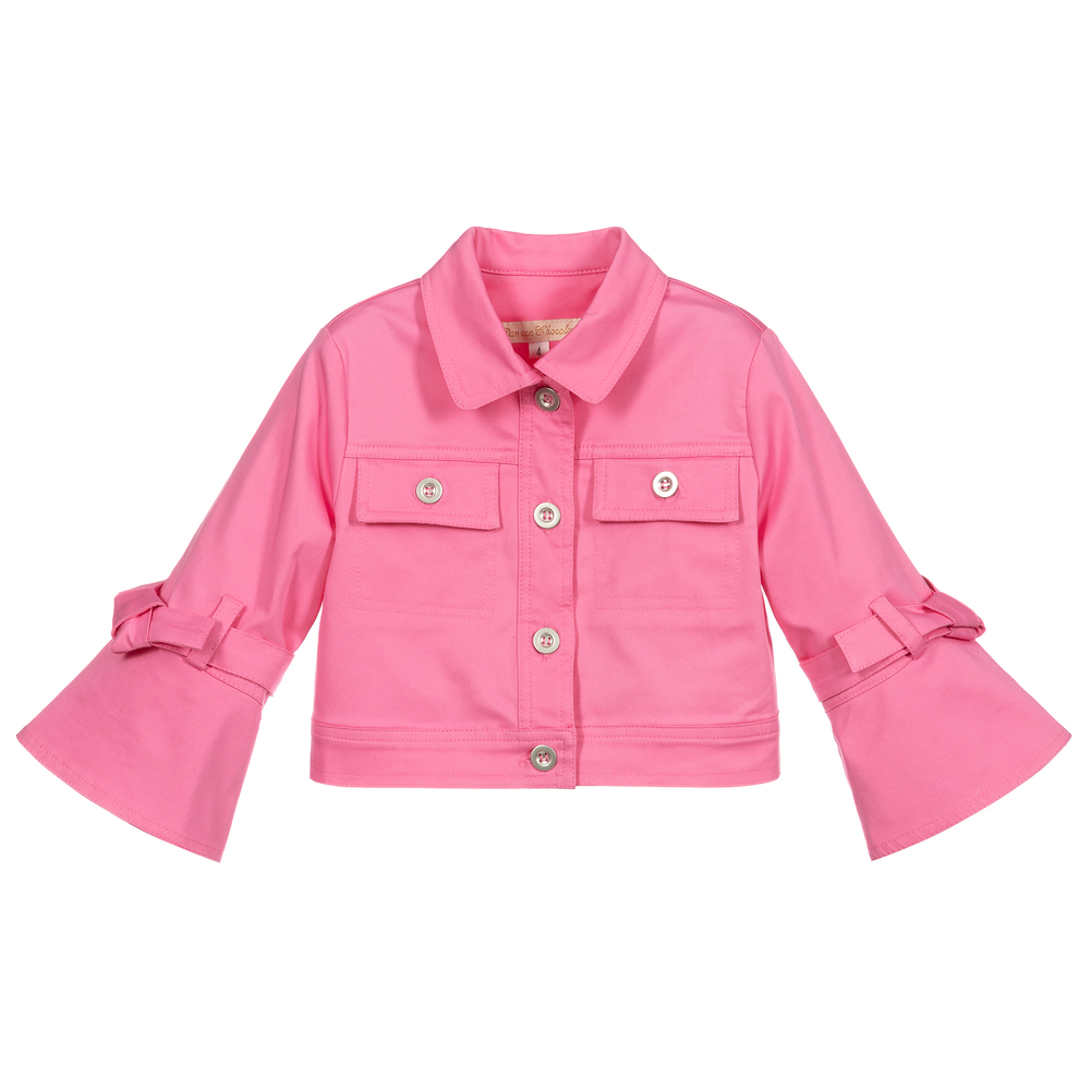 Pan Con Chocolate - Girls Pink Cotton Jacket | Childrensalon